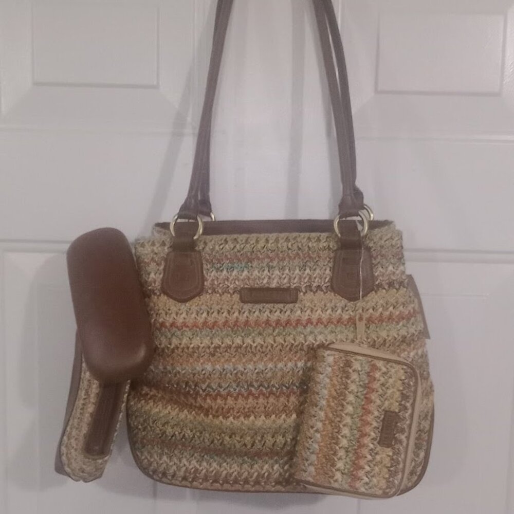 Rocetti Multicolored Purse W/ Bonus Items Wallet,Makeup Holder,Eyeglass Holder